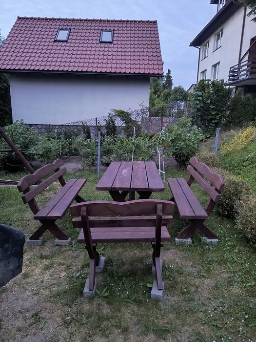 Zestaw ogrodowy z huśtawką • Drewno sosnowe  • Impregnowane