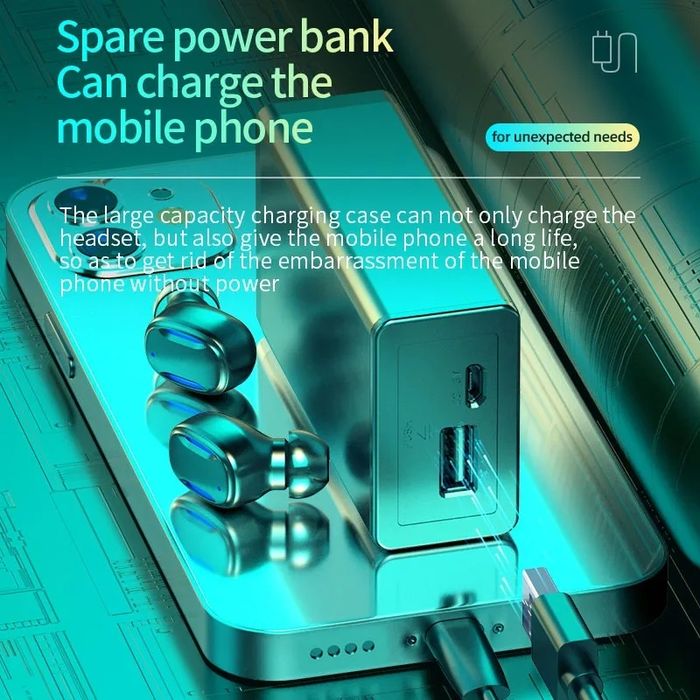 Słuchawki bluetooth A22 z dużym powerbankiem