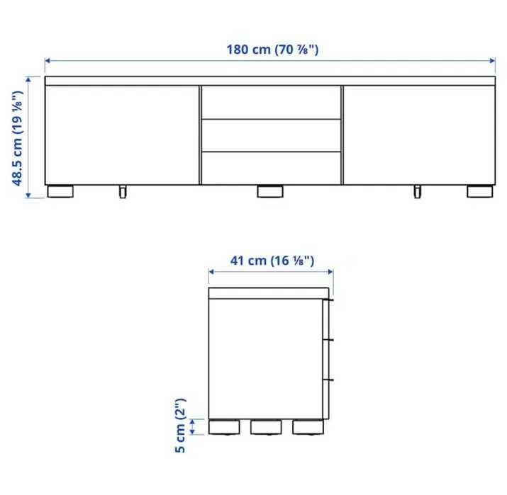 Movel TV IKEA Besta Burs Preto Brilhante
