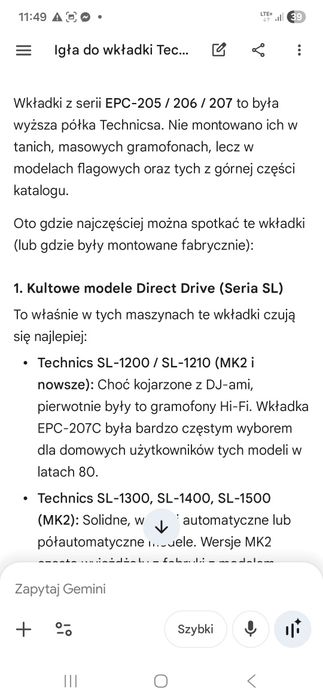 Igła Eliptyczna Technics 270C