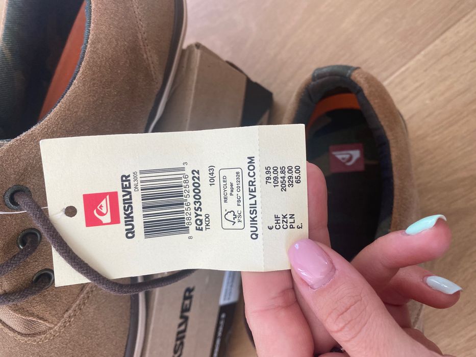 Buty quicksilver emerson vulc S - tan r 43 28,6 cm
