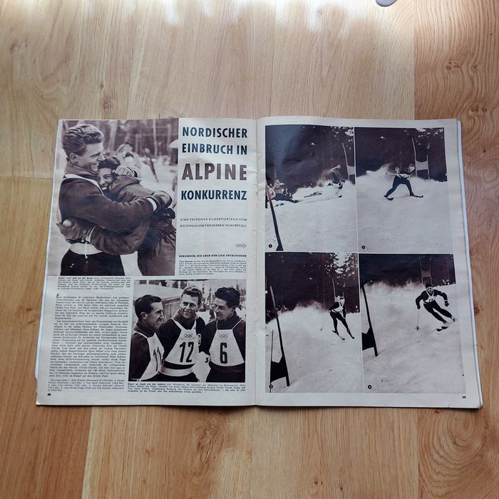 Gazeta, czasopismo zimowe igrzyska olimpijskie OSLO 1952, oryginalna