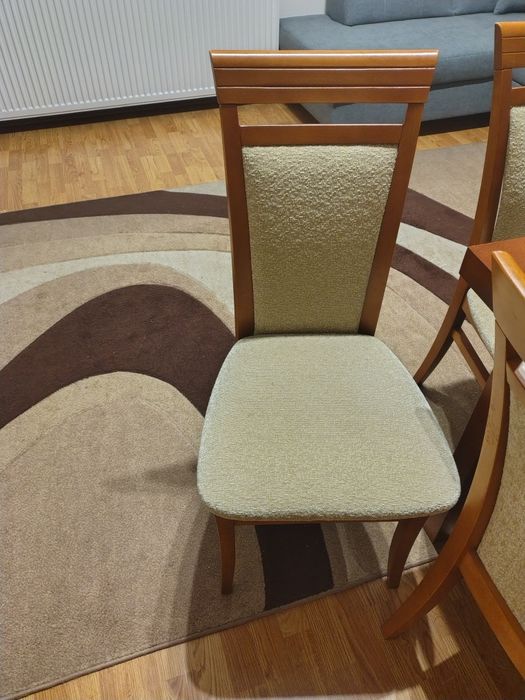 Stół + 6 krzeseł buk  85- 125/225 cm