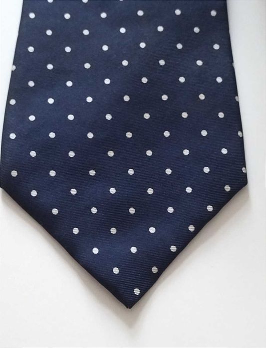 Krawat w kropki elegancki 100% SILK Seta Jedwab