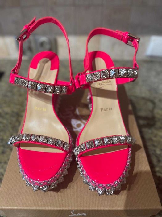 Christian Louboutin koturny różowe nowe 38 (24cm)