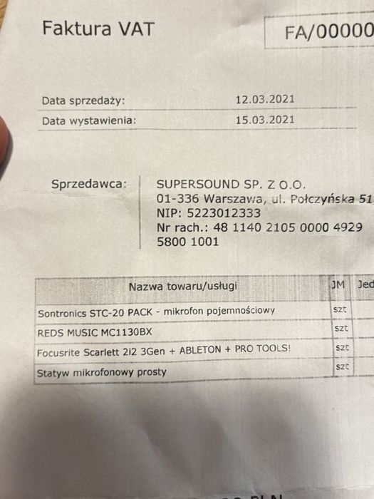 Zestaw Mikrofon Sontronics STC-20 PACK