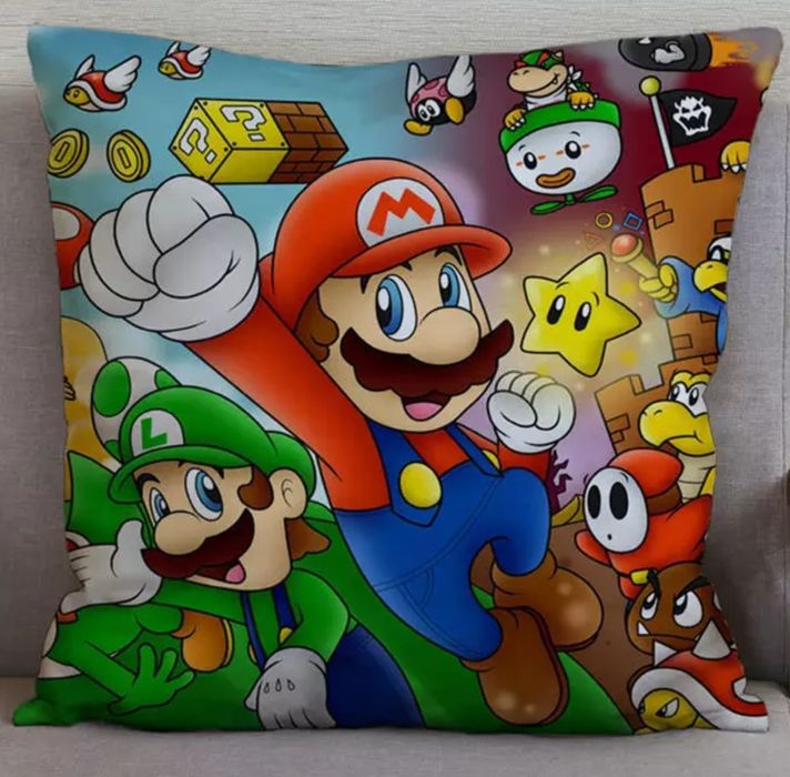 Fronha de almofada Super Mário Nintendo Luigi 450x450MM Novo
