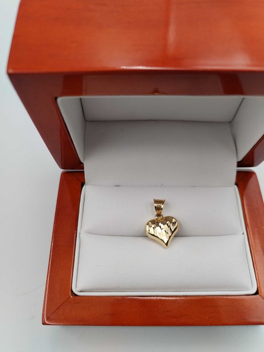 Złota zawieszka serduszko dmuchane dwustronne / pr 585 / 1,05g