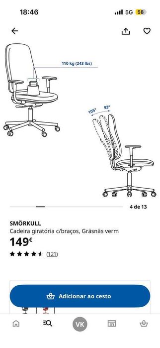 Cadeira de escritório vermelha