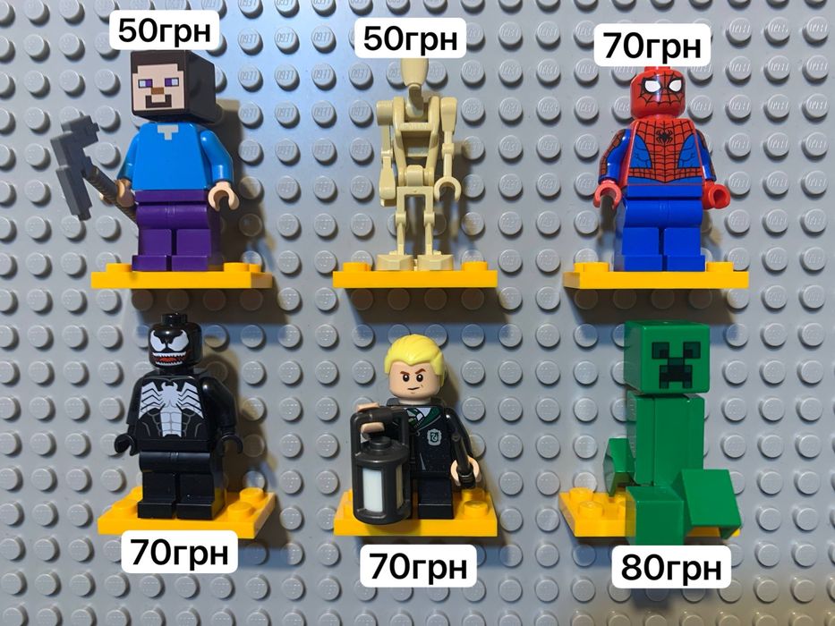 Lego minifigures, лего ніндзяго, стар варс, майнкрафт, марвел