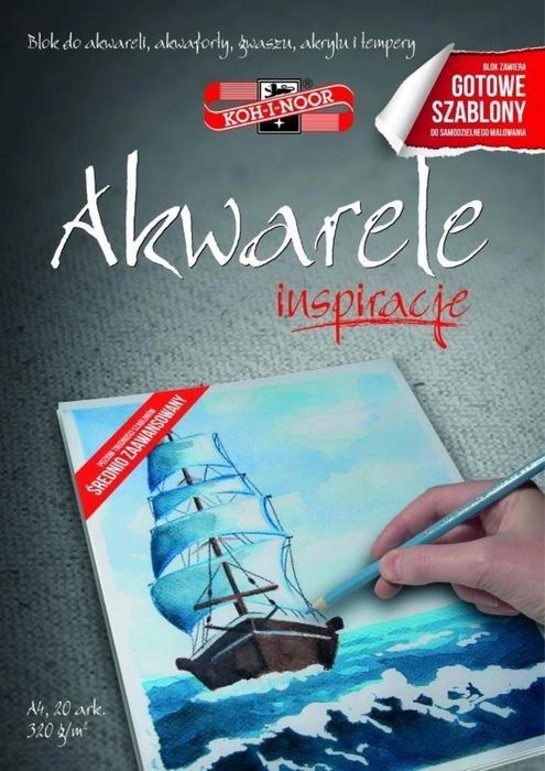 Blok Inspiracje 2 - Akwarele A4/20 arkuszy 320g Koh-I-Noor broszurowa,