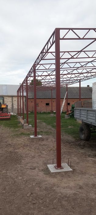 Garaż 6m na 24m wiata konstrukcja