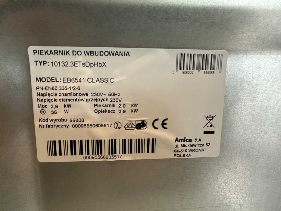 Piekarnik AMICA Kraków EB6541 CLASSIC dostawa wniesienie