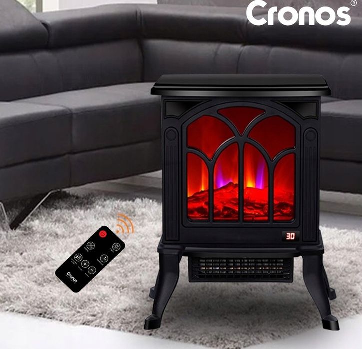 Електричний камін обігрівач Cronos / Тепловентилятор 1500Вт