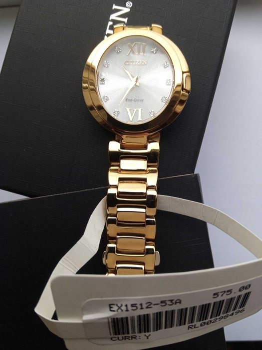 Женские часы 10 бриллиантов Citizen EcoDrive Capela Diamond EX1512-53A