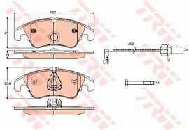 Тормозные колодки Audi 80/100/A3/A4/A5/A6/A7/A8/Q3/Q5/Q7