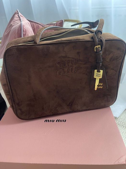 Premium Torebka Miu Miu! Zamsza naturalna! Od RĘKI 34x24