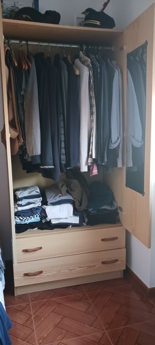 Wardrobe with Mirror + Bedside Table64752314132866121