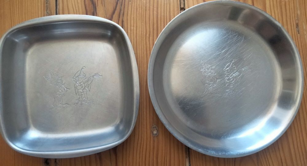 Conjunto de pratos de criança em aço inox
