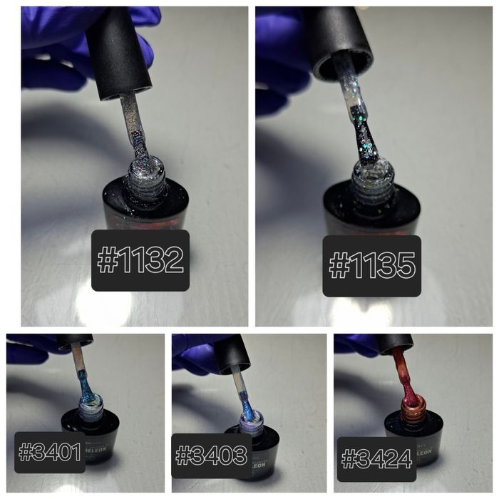 Гель лак термо блёстки кошка  стекло хамелеон ногти