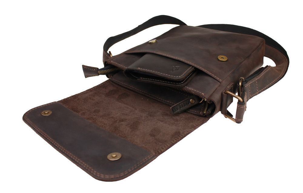 Сумка чоловіча шкіряна на плече SULLIVAN smvp132-2(30) коричнева