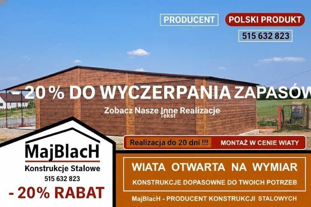 Garaż DREWNOPODOBNY Złoty Dąb - | NISKIE CENY / Profil  - Maj-Blach