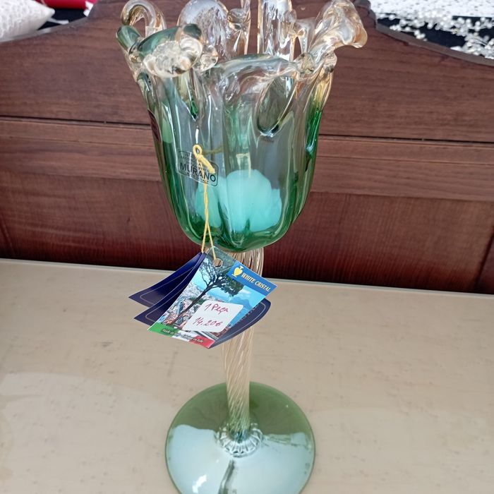 Porta velas de cristal de murano, de Itália