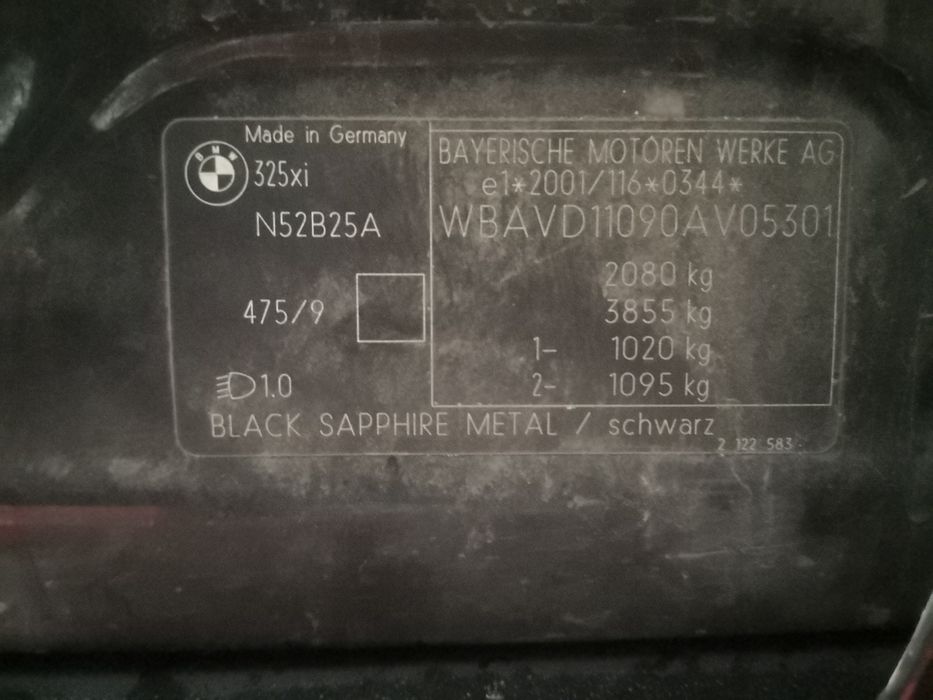 Silnik BMW e90 325i 218KM N52B25A Xdrive słupek x3 e83 e60