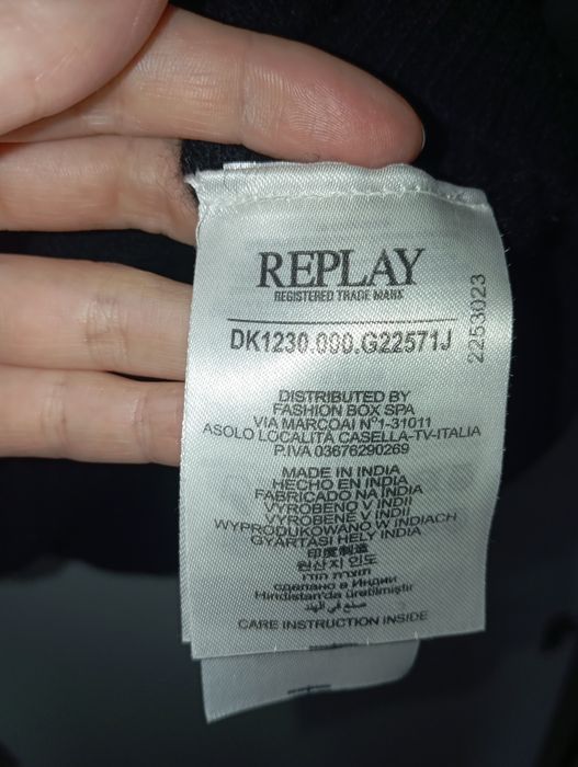 Sweter replay długi oversize wełna