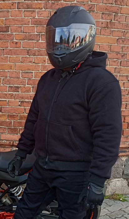 Bluza Motocyklowa Nowość Hit Czarna Bluzka Męska na Motor Ochraniacze