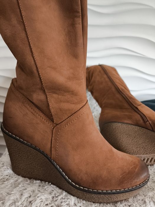 Kozaki naturalna skóra nubuk 39r