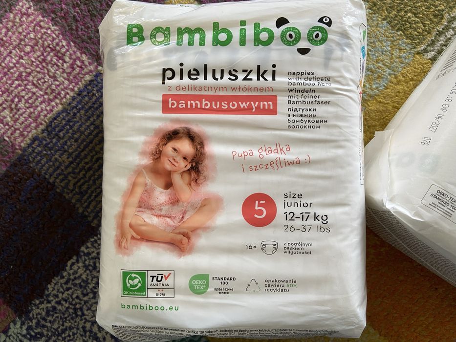 Bambiboo pieluszki roz. 5 x27 paczek