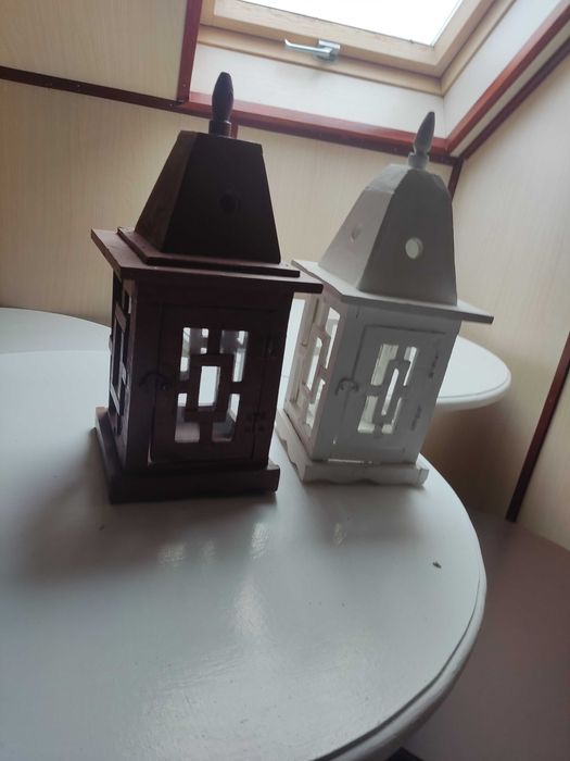Lampion drewniany oszklony