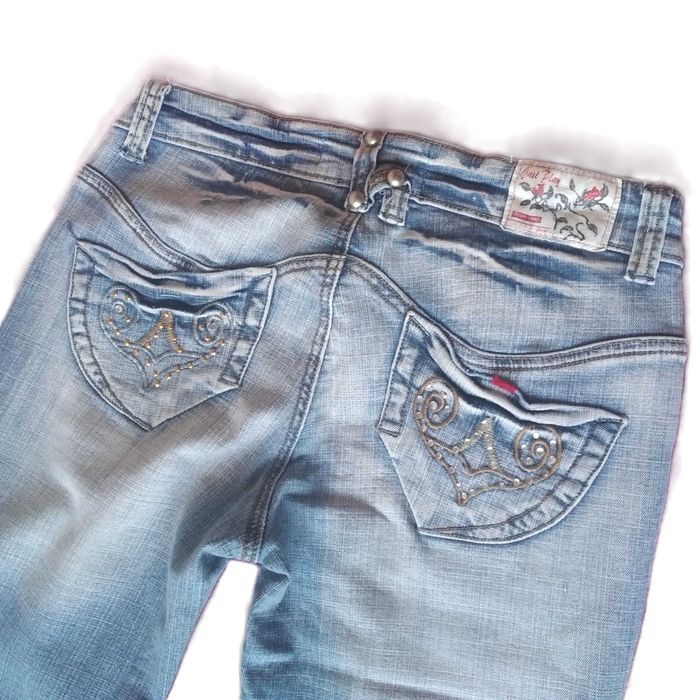 Damskie jeans spodenki szorty do kolan Just Play XS S