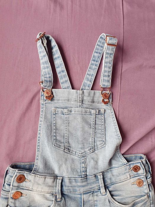 H&M - Spodnie, jeansy, ogrodniczki 7-8 lat, 128 jak nowe