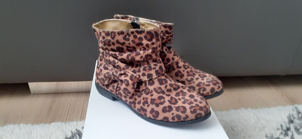Botki panterka h&m brązowe 30