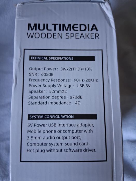 Colunas Multimédia em madeira Wooden Speaker Leerfei