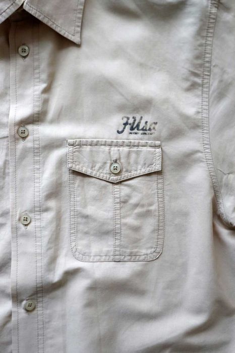 Camisa algodão de manga curta cor creme
