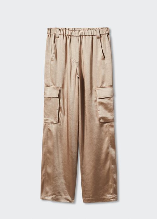Spodnie satynowe cargo Mango XS
