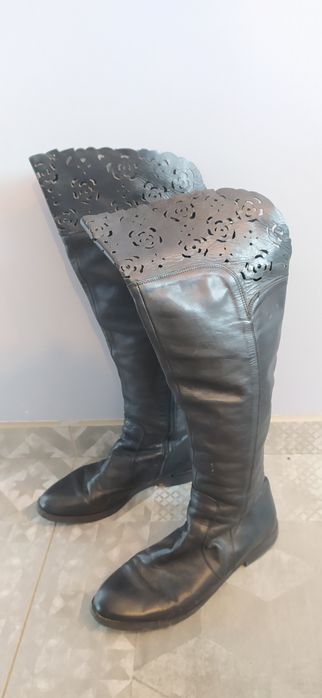 Oficerki Badura włoska skora azurowe 40/41