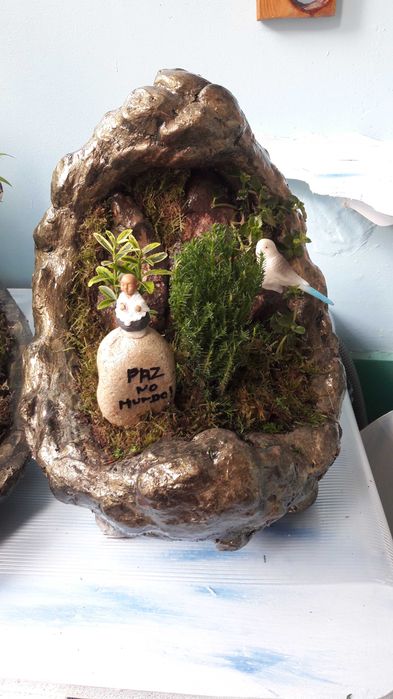 Minipaisajem em forma de vaso lua