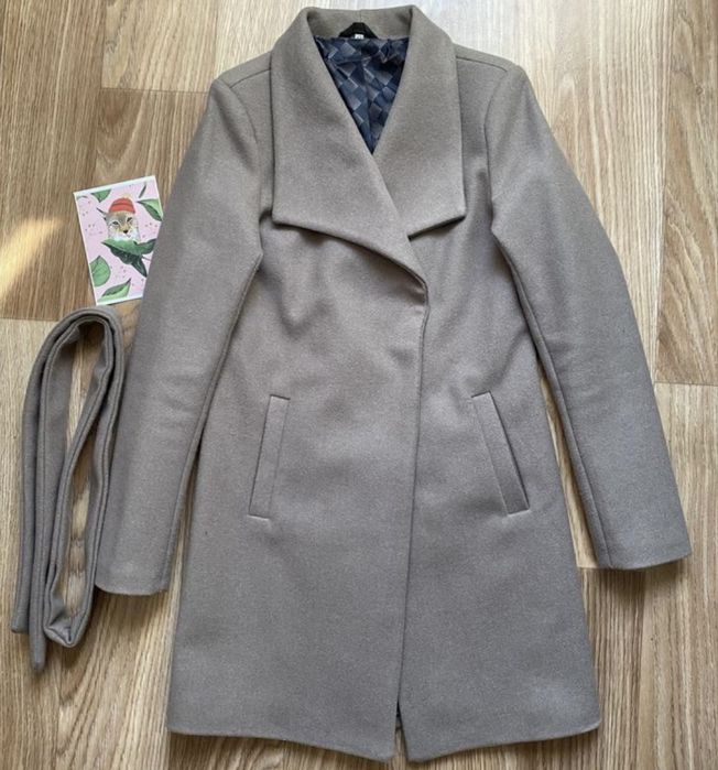 Пальто демісезонне S, сіро-коричневе