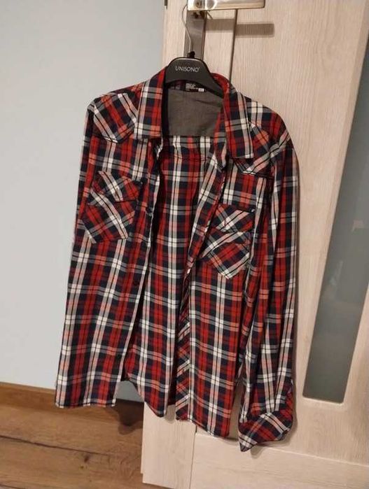 Koszula czerwona w kratkę Cropp