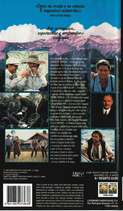 Lendas de paixão VHS