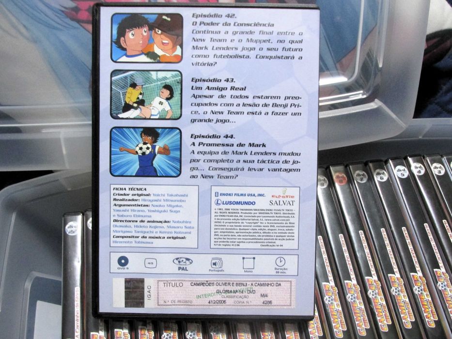 22 DVD's Campeões Oliver e Benji Falado Em Portugues, 66 Episodios