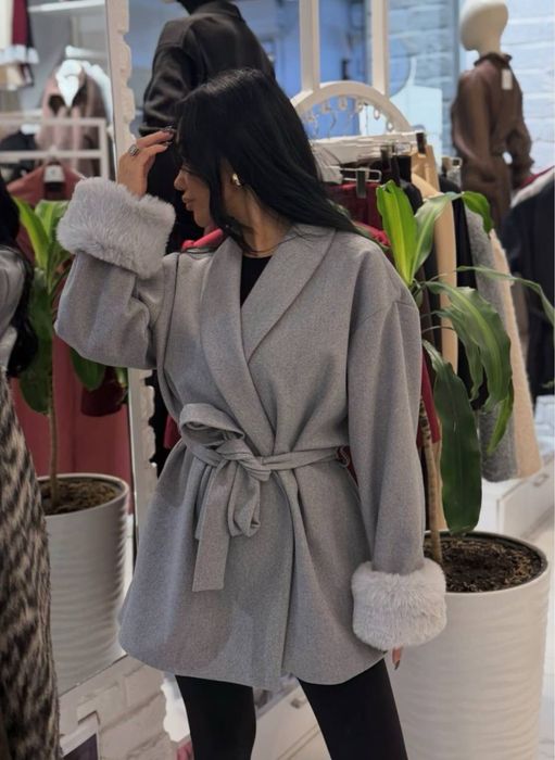 Пальто в стилі «ОLD MONEY» Пончо жіноче тепле. Жіночий верхній одяг