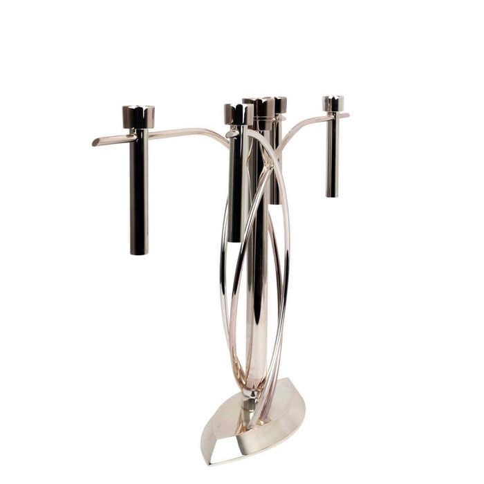 Castiçal grande FINK de cinco braços, prateado, século XXI