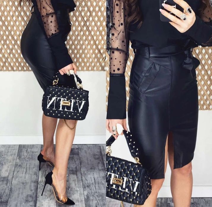 Спідниці-олівець з еко-шкіри