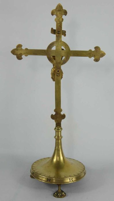 Krzyż krucyfiks mosiądz pasyjka JEZUS 50,5 cm GOTYK