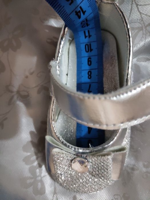 Сріблясті серебряные пинетки на фотосессию пінетки Pamily 18 розмір